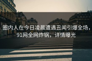 圈内人在今日凌晨遭遇丑闻引爆全场，91网全网炸锅，详情曝光
