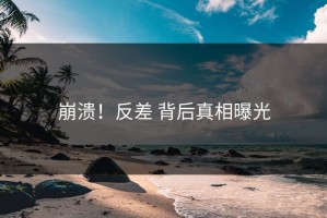 崩溃！反差 背后真相曝光