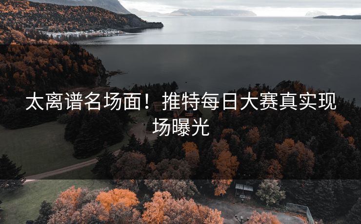 太离谱名场面！推特每日大赛真实现场曝光