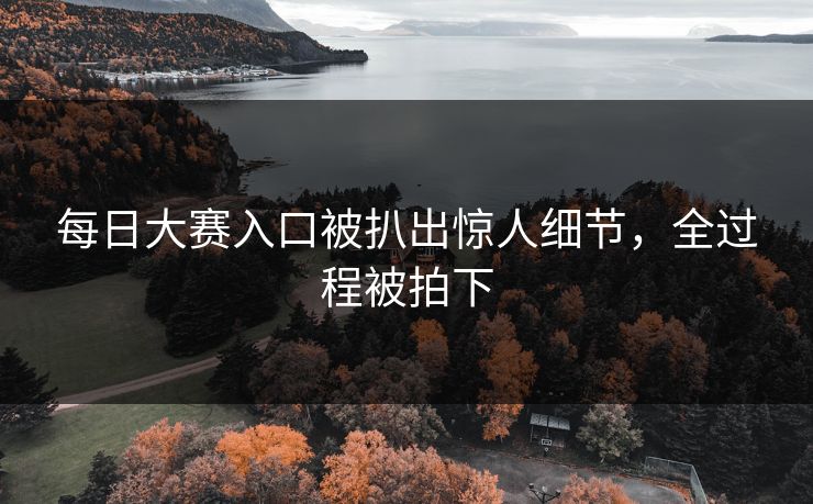 每日大赛入口被扒出惊人细节，全过程被拍下