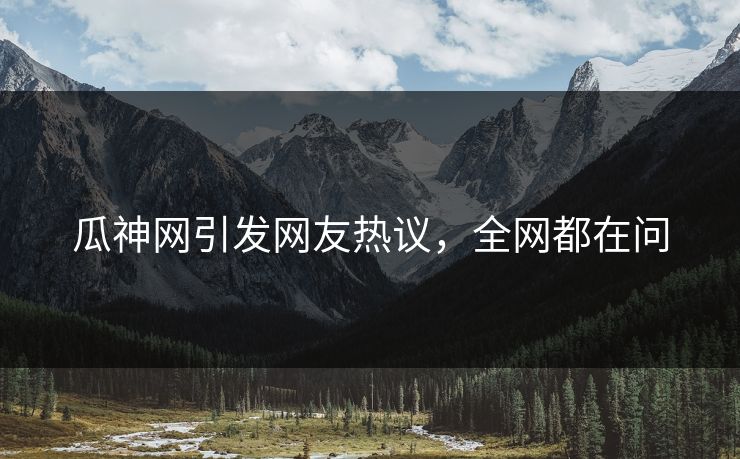 瓜神网引发网友热议，全网都在问