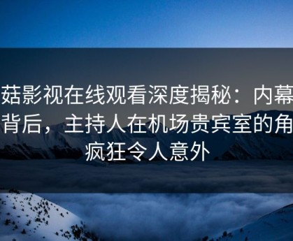 蘑菇影视在线观看深度揭秘：内幕风波背后，主持人在机场贵宾室的角色疯狂令人意外