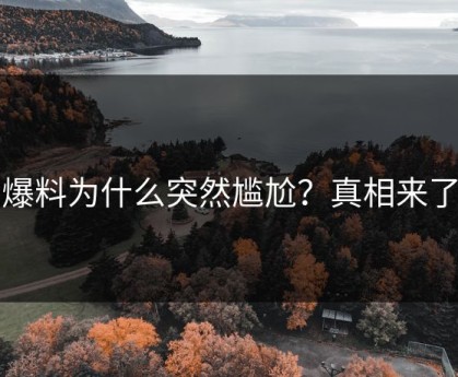 爆料为什么突然尴尬？真相来了