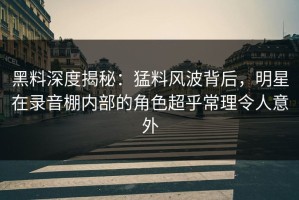 黑料深度揭秘：猛料风波背后，明星在录音棚内部的角色超乎常理令人意外