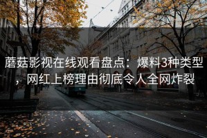 蘑菇影视在线观看盘点：爆料3种类型，网红上榜理由彻底令人全网炸裂