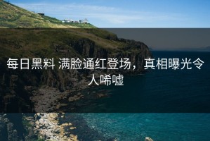 每日黑料 满脸通红登场，真相曝光令人唏嘘
