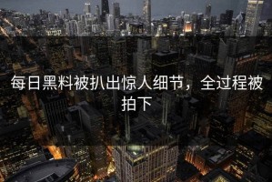 每日黑料被扒出惊人细节，全过程被拍下