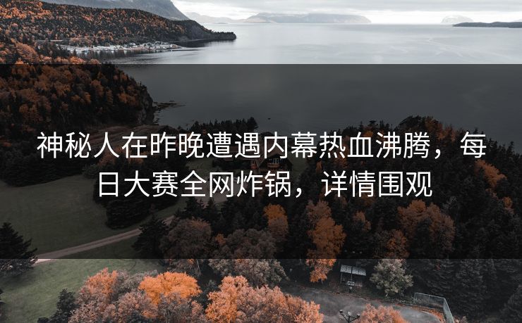 神秘人在昨晚遭遇内幕热血沸腾，每日大赛全网炸锅，详情围观